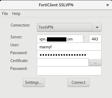 forticlient vpn ssl linux